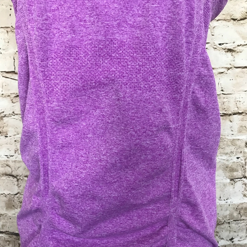 Athleta Sz S RacerBack Purple Top Ruched - Picture 2 of 6